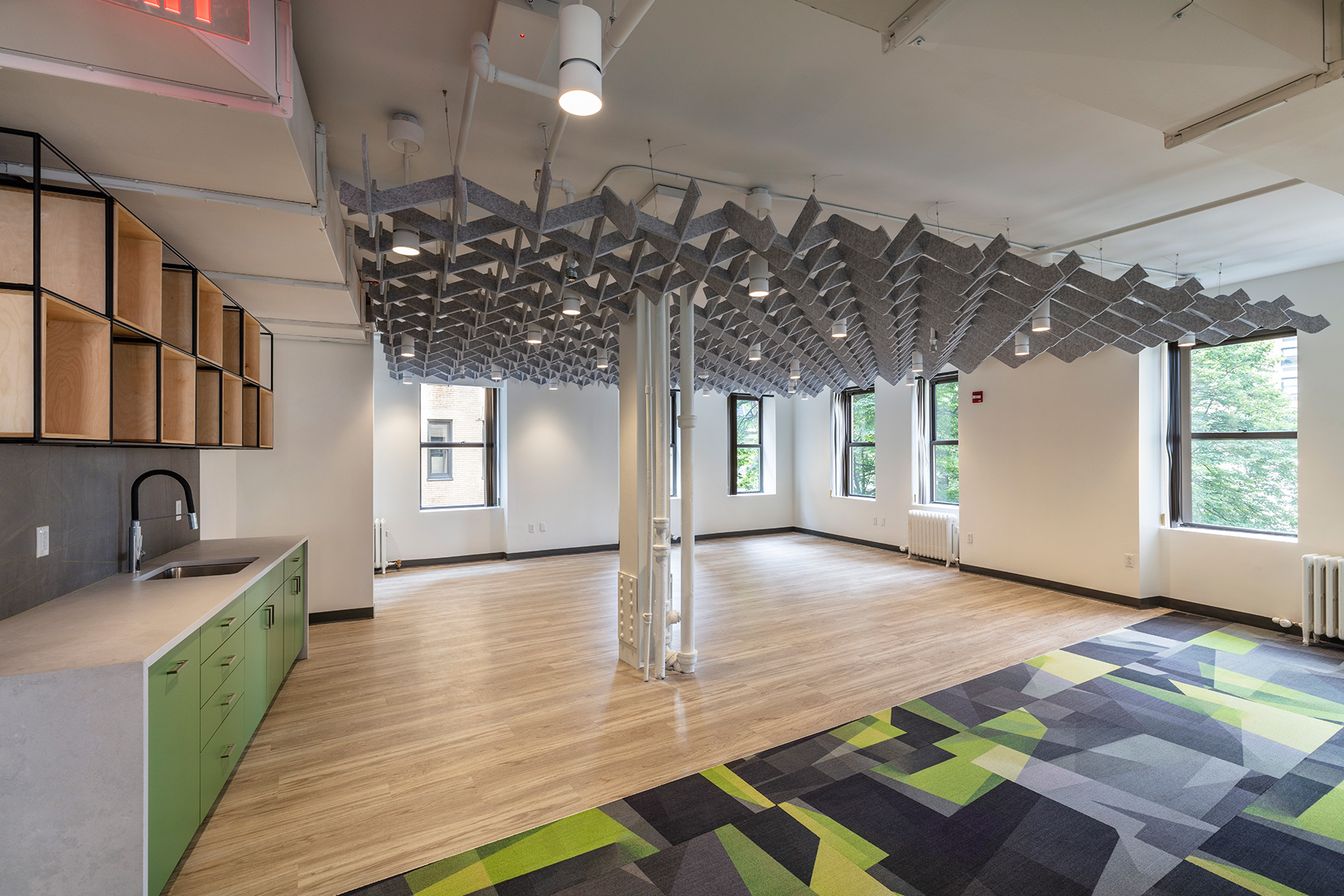 Jamestown area with ceiling sculpture