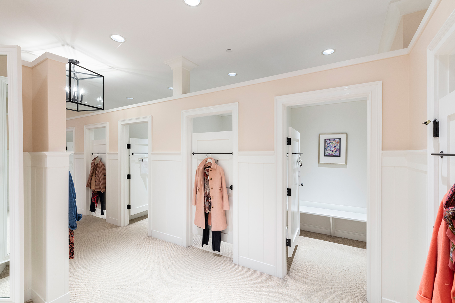 Inside of Talbots store, changing rooms