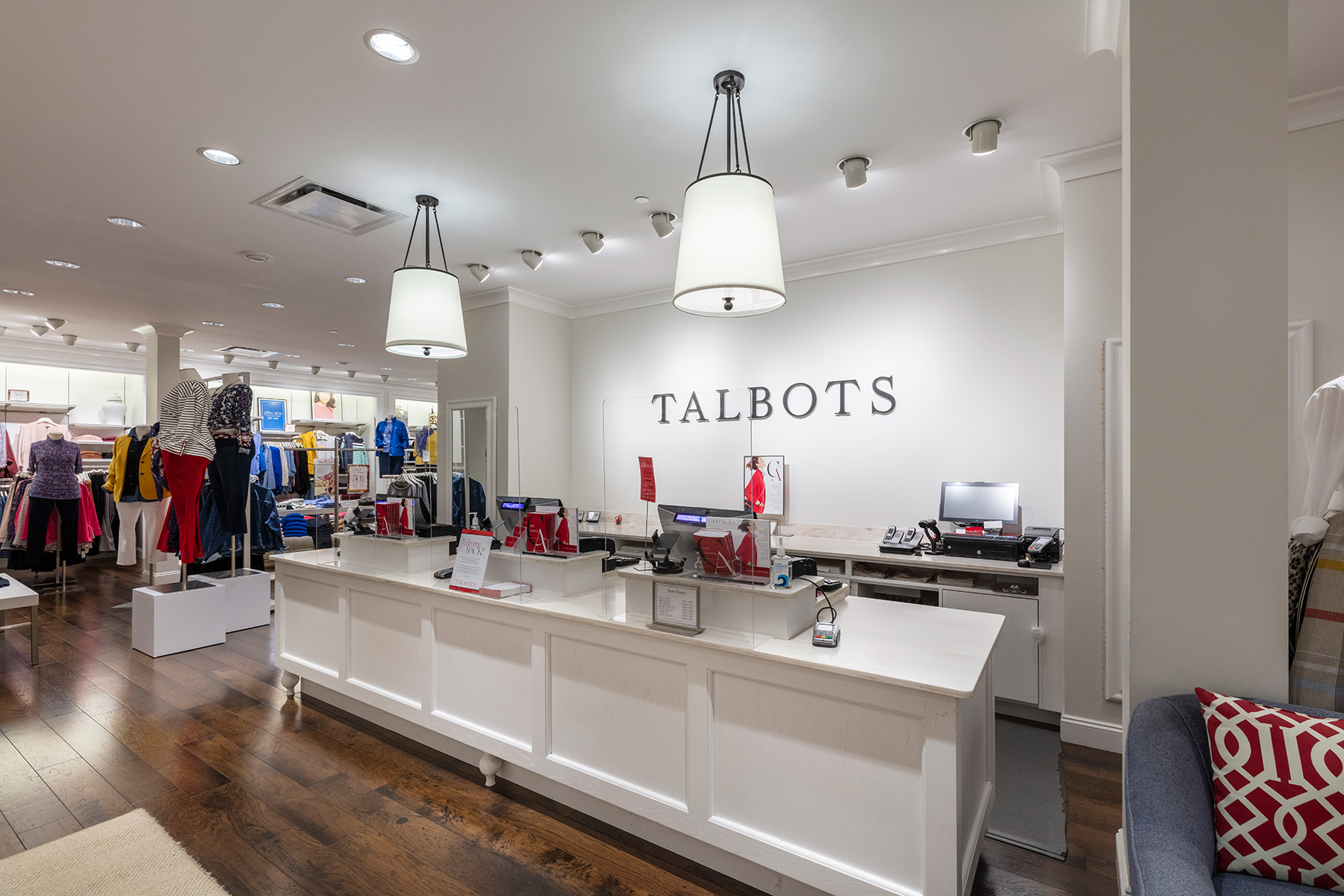 Inside of Talbots store, counter